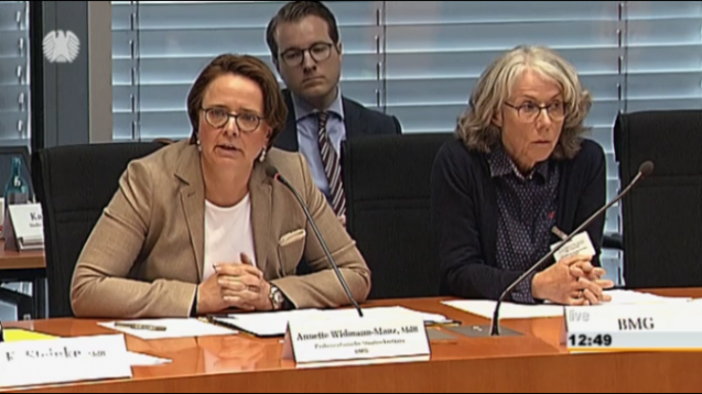 Annette Widmann-Mauz: Nur Rechtsaufsicht über G-BA. (Screen: Bundestag.de)