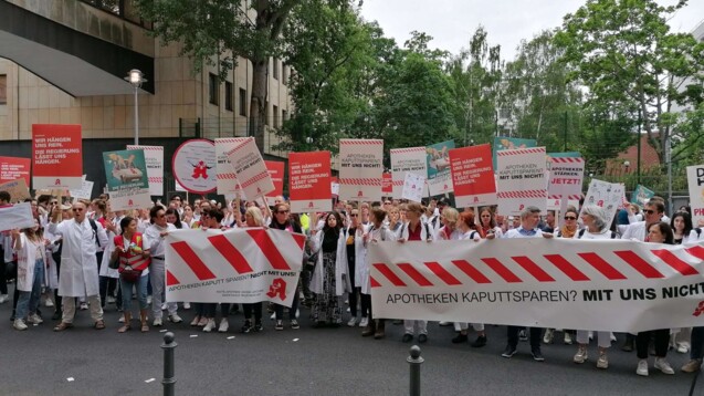 Auch vor dem Bundesgesundheitsministerium in Berlin wurde protestiert. (Foto: DAZ)
