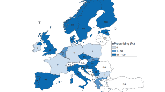 Eine Analyse der EU-Kommission zeigt: Insbesondere in Nord- und Südeuropa ist das E-Rezept schon weit verbreitet. Und: In den Ländern mit E-Rezept wird fast überall eine zentral gesteuerte Handy-App verwendet, wie sie vom Deutschen Apothekerverband favorisiert wird. (s / Foto/Screenshot: DAZ.online/EU-Kommission)