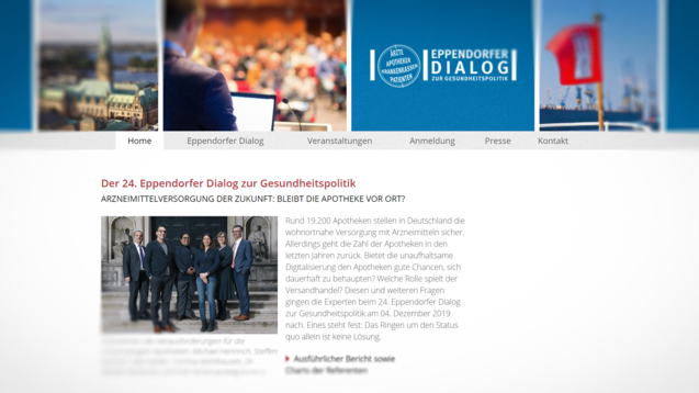 Am Dienstag fand der 25. Eppendorfer Dialog zur Gesundheitspolitik statt – erstmals als Online-Veranstaltung. (Screenshot: eppendorferdialog.de)
