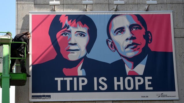 Besteht noch Hoffnung? Beim Besuch von US-Präsident Barack Obama in Hannover gab er sich noch zuversichtlich – wie auch Bundeskanzlerin Angela Merkel. (Foto: Holger Hollemann / dpa)