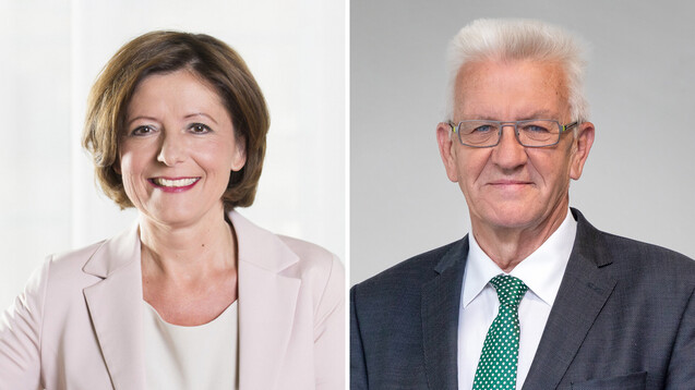 Die Regierungschefs Malu Dreyer (SPD) und Winfried Kretschmann (Grüne) sind die Gewinner der Landtagswahlen in Rheinland-Pfalz bzw. Baden-Württemberg. (Fotos: Landtag Rheinland-Pfalz/Fraktion Die Grünen)