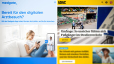 Bereits vor einem Jahr ist Medgate eine Kooperation mit der Plattform&nbsp;apotheken.de eingegangen. Anfang 2021 folgte eine Kooperation mit Noventi, jetzt auch mit dem ADAC. (x / Screenshots: Medgate | ADAC / DAZ)