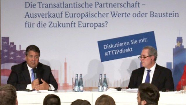 Wirtschaftsminister Gabriel setzt auf Dialog, um Vertrauen in TTIP aufzubauen. (Screen: BMWi)