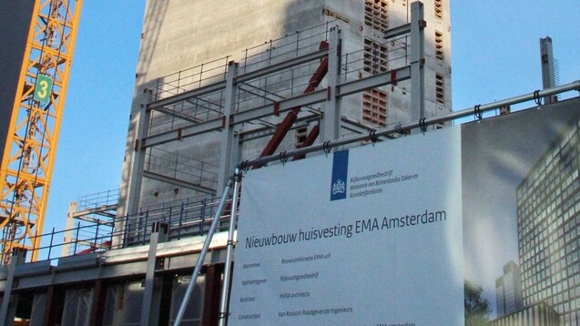 Der Neubau der EMA im Januar 2019 in Amsterdam. (Foto: imago images / Kyodo News)