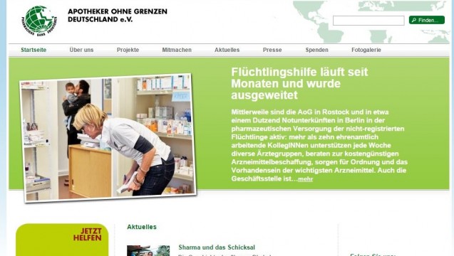 Arbeitgeber können kostenlos Stellen angeben: Apotheker ohne Grenzen plant eine Internet-basierte Plattform zur Arbeitsvermittlung von Flüchtlingen in Heilberufen. (Screenshot)