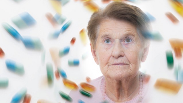 Nicht alle Arzneimittel sind für ältere Menschen geeignet. (Bild: Picture-Factory; 279Foto/Fotolia; Gestaltung: Atelier Schäfer)