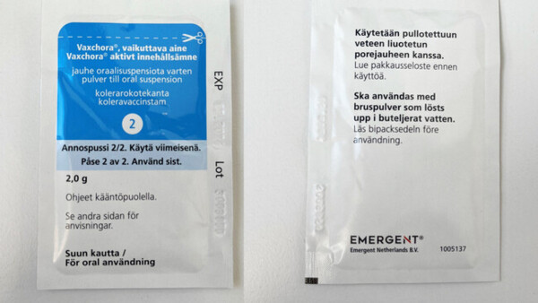Cholera-Impfstoff in finnisch-schwedischer Aufmachung