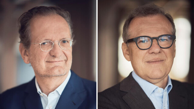 Walter Oberhänsli (links) will auf der Generalversammlung die Führungsposition an den derzeitigen Deutschlandchef und CEO von DocMorris, Walter Hess, übergeben. (c / Foto: Zur Rose)