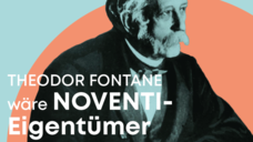 Der Dichter und Apotheker Theodor Fontane ist eine der Berühmtheiten, die für die neue Noventi Kampagne herhalten müssen. (Bild: Noventi)&nbsp;