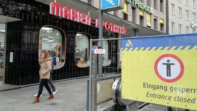 Die Marien-Apotheke am Sendlinger Tor&nbsp;ist durch die Baustelle fast abgeschnitten. (Foto: Marien Apotheke)