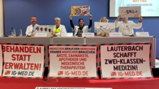 Im Protest gegen Lauterbachs Gesundheitspolitik sind die Gesundheitsberufe vereint. (Foto: gbg/DAZ)