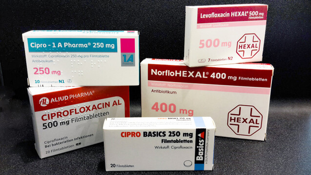 Gibt es demnächst weniger Fluorchinolon-Rezepte? Das BfArM schränkt viele typische Hausarzt-Indikationen von Ciprofloxacin&Co wegen des Risikos für schwerwiegender Nebenwirkungen ein. ( r / Foto: Schwanenapotheke Stuttgart)