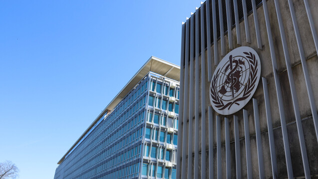 Außenansicht des Hauptsitzes der Weltgesundheitsorganisation (WHO) in Genf, Schweiz. (Foto: IMAGO / Xinhua)