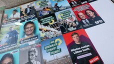 Die Wahlplakate mit den Slogans hängen schon. Aber über welche Themen wollen die Deutschen diskutieren? (Foto IMAGO / Rene Traut)