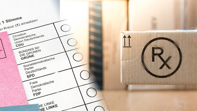 In Hessen finden am Sonntag Landtagswahlen statt. Was können Apotheken von den Parteien erwarten? (Foto: Patrick Daxenbichler, Stimmzettel: RRF / stock.adobe.com)