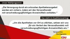 Bundesgesundheitsminister Hermann Gröhe (CDU) wirbt derzeit mit mehreren PR-Werbepostings für die gesundheitspolitischen Errungenschaften seiner Partei im Koalitionsvertrag, darunter auch das Rx-Versandverbot. (Foto: Gröhe / CDU)