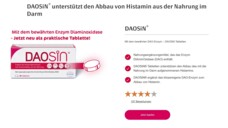 Aktuelle Daosin-Werbung (Screenshot: alles-essen.de/produkte/daosin - abgerufen 2023-01-31 - 13:50 Uhr)