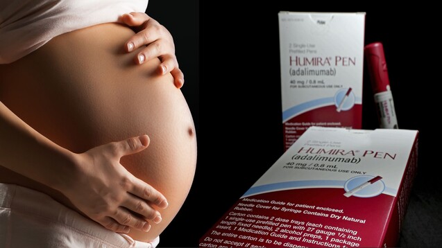 Adalimumab darf in der Stillzeit angewendet werden. Wie sieht es für die Schwangerschaft aus? (s / Foto: picture alliance /  stock.adobe.com/Igo Borodin; Bearbeitung DAZ.online)