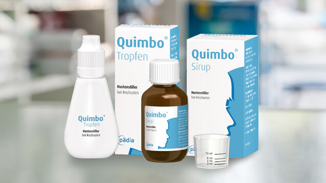 Ab August als OTC in den Apotheken erhältlich: Quimbo Tropfen und Sirup. (s / Packshot: Quimbo | Foto: Voy_ager / AdobeStock)