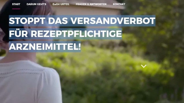 PR-Kampagne von DocMorris: Die niederländische Versandapotheke hat eine Internetseite gebaut, auf der sie ihre Kunden dazu aufruft, sich gegen das geplante Rx-Versandverbot auszusprechen. (Screenshot: DAZ.online)