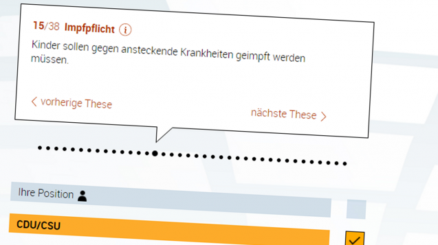 Das Thema Impfpflicht ist Teil des diesjährigen Wahl-O-Mats zur Bundestagswahl. (Screenshot)