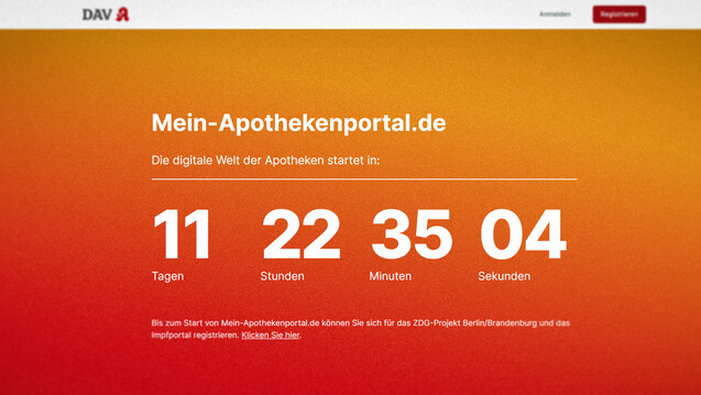 Der Countdown läuft. (Quelle: mein-apothekenportal.de | Screenshot: DAZ.online)