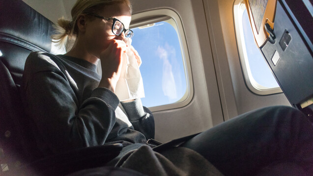 Auch auf Flugreisen trocknet die Nasenschleimhaiut leicht aus. ( r / Foto: kasto / stock.adobe.com)                   