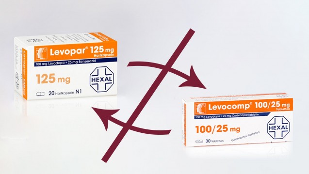 Tauschen Apotheken wirklich Levodopa/Benserazid gegen Levodopa/Carbidopa? (Foto: Hexal AG / Bearbeitung DAZ.online)