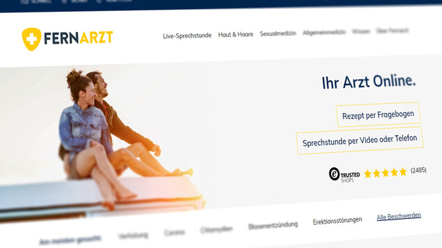 Fernarzt.com gehört jetzt zu 90 Prozent der europäischen Investmentgruppe Marcol. Diese hält ebenfalls Anteile an der Versandapotheke Aponeo. (c / Screenshot fernarzt.com)