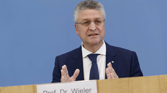 Prof. Dr. Lothar H. Wieler, Präsident des Robert Koch-Instituts, hier auf der Bundespressekonferenz zur Corona-Lage am 22. Juni 2021. (Foto:&nbsp;IMAGO / Jürgen Heinrich)