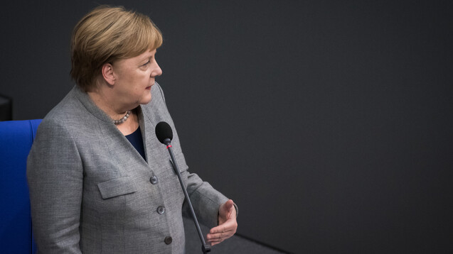 Bundeskanzlerin Angela Merkel hat am heutigen Mittwoch im Bundestag auf die geplanten Ausnahmeregelungen zur Bonpflicht hingewiesen. (s / Foto: imago images / Spicker)