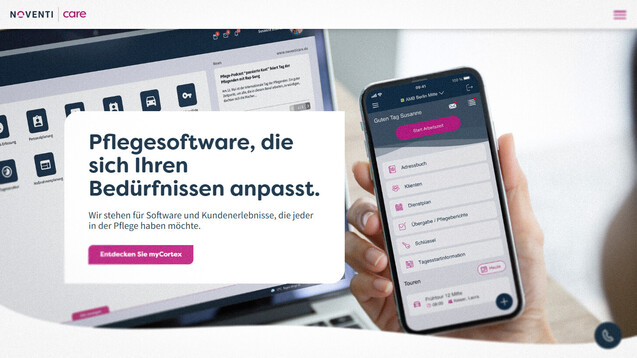 Die Noventi Care GmbH befindet sich dem Noventi Jahresbericht zufolge „noch in einer Restrukturierungsphase“ (s / Screenshot: noventicare.de / DAZ)