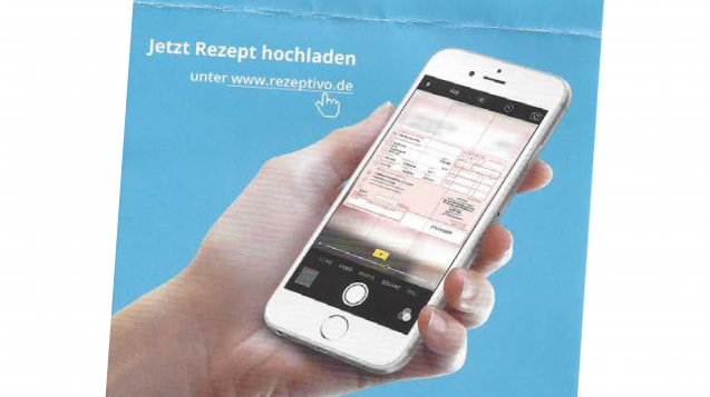 Rezept-Upload: Der Flyer von „Rezeptivo“ zeigt, wie einfach die Prämie zu erwerben ist. (Screenshot: DAZ.online)