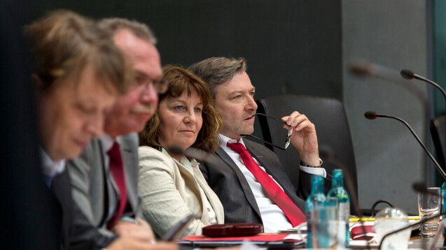 SPD-Gesundheitspolitiker Dirk Heidenblut (rechts außen) und Martina Stamm-Fibich (zweite von rechts) haben in der AG Gesundheit eine neue Cannabis-Politik durchgesetzt. (s / Foto: Jörg F. Müller)