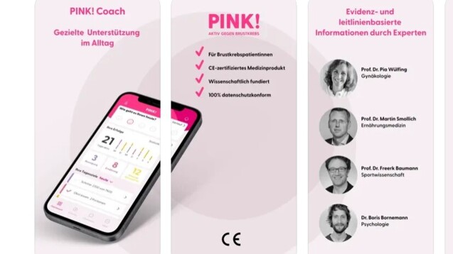 Die App Pink! hat sich nicht im DiGA-Verzeichnis des BfArM halten können. (Screenshot: apps.apple.com/DAZ)