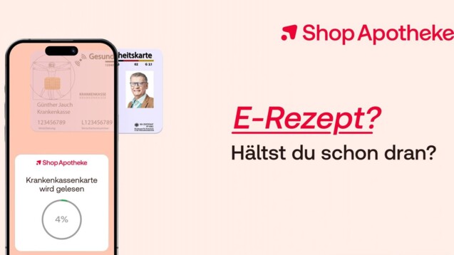 Ob Günther Jauch wirklich GKV-versichert ist? Die Shop Apotheke hofft nun auf regen E-Rezept-Zulauf. (Screenshot: shop-apotheke.com)