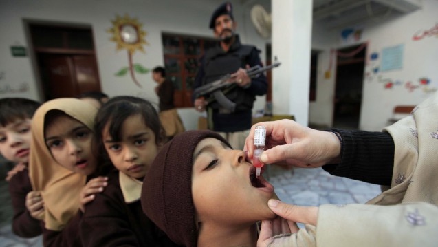 Nicht nur eine logistische Herausforderung: Impfaktion der Unicef in Pakistan. (Foto: dpa)