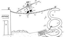 Wackelige Angelegenheit, diese Apothekenreform: Cartoonist Kai Felmy&nbsp;bebildert das aktuelle politische Geschehen. (s)