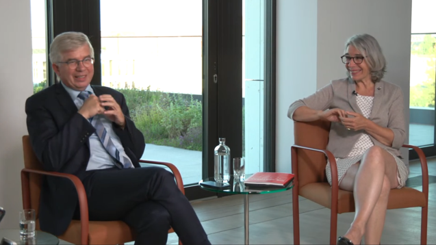 Andrew Ullmann (FDP) und Gabriele Overwiening beim ABDA-Talk. (c / Screenshot: Youtube)&nbsp;