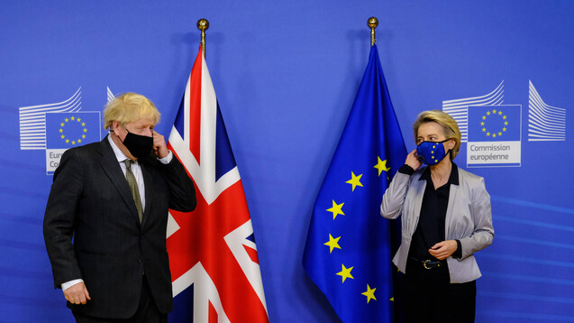 Großbritanniens Premierminister Boris Johnson und die Präsidentin der EU-Kommission Ursula von der Leyen. (Foto: imago images / Hans Lucas)