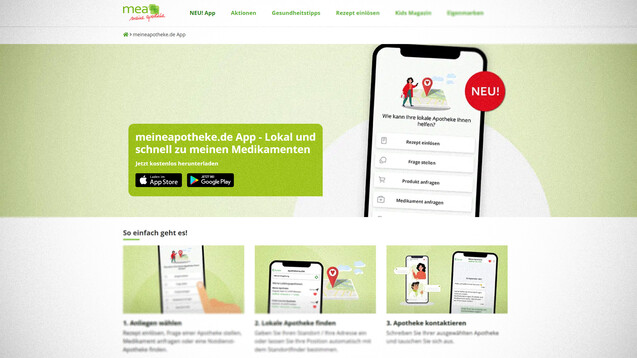 (Screenshot: meineapotheke.de/app / DAZ.online)