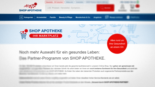 Am heutigen Donnerstag vermeldet Shop Apotheke erneut einen „entscheidenden Meilenstein“ – der schon seit geraumer Zeit angekündigte Marktplatz in Deutschland ist eingeführt. (Screenshot: shop-apotheke.com / DAZ)