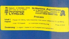 Vor selbst hergestellten Präparaten in blauen Plastikdosen mit Etiketten wie dem abgebildeten warnte das Landratsamt Günzburg im September 2019. (b/Foto: Landratsamt Günzburg)