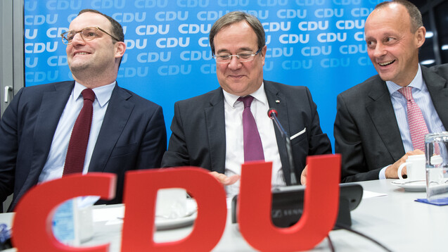 Wer macht das Rennen um die CDU-Spitze? In einer aktuellen Umfrage liegt Friedrich Merz klar vor Armin Laschet und Jens Spahn. ( t / Foto: dpa)