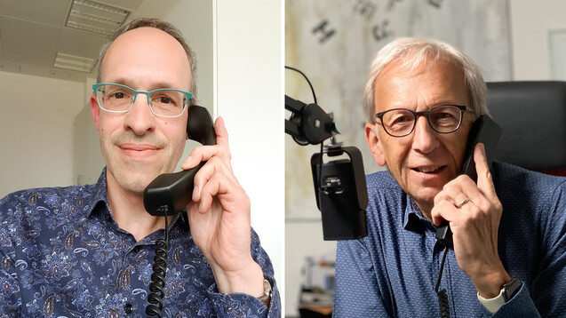 Peter Ditzel (rechts) &nbsp;hat im Podcast mit Christoph Ritter, Professor für Klinische Pharmazie an der Uni Greifswald, gesprochen.(Fotos: privat)