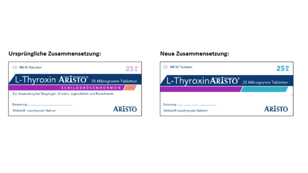 L-Thyroxin Aristo – neuer Hilfsstoff und neue Farbcodierung