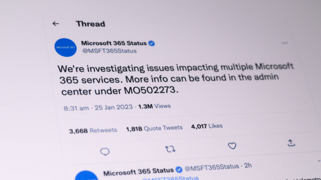 Microsoft informierte über Twitter über den Ausfall. (s / Foto: IMAGO / NurPhoto)