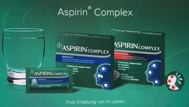 Kein Aspirin Complex bis Januar 2019. Darüber informiert Bayer die Apotheken. (Foto: Screenshot Bayer)