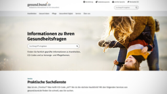Das BMG-Portal gesund.bund.de (Screenshot: https://gesund.bund.de/)